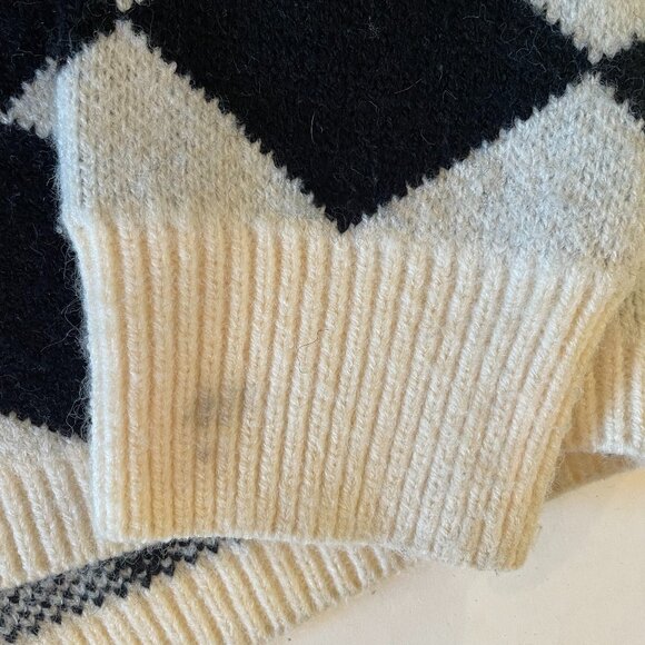 Maeve by Anthropologie Black & Cream Check w/ Hearts Cardigan - Picture 7 of 7